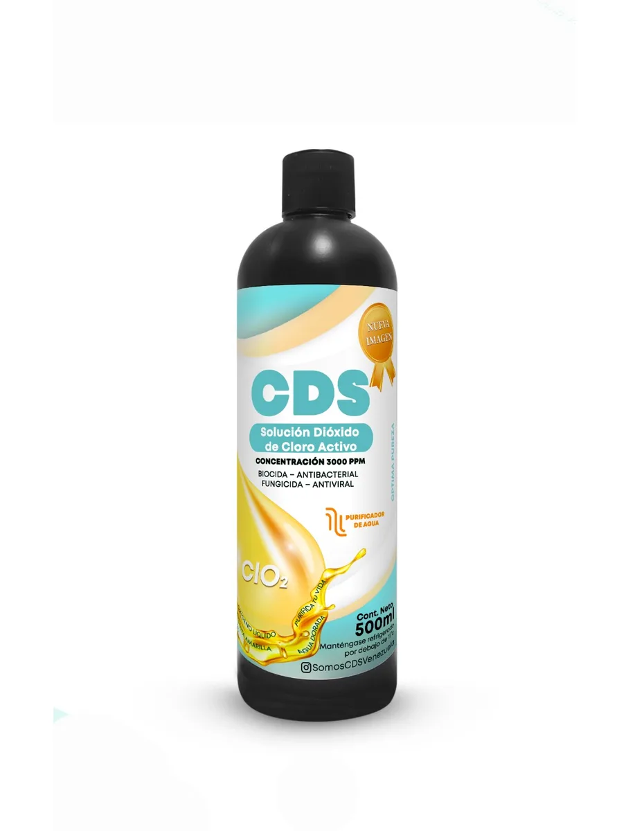 CDS - Solución de Dióxido de Cloro 3.000ppm (0,3%) - 500ml - Purificador de Agua